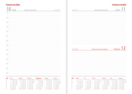 Kalendarz nauczyciela 2025/2026 A5D Nebraska z gumką GRANAT