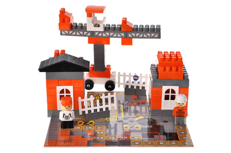 Klocki konstrukcyjne Block&Steps Zestaw budowlany + Gra planszowa 3w1