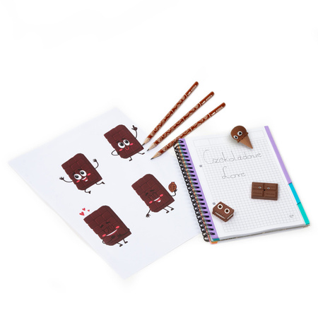 Zapachowe gumki i ołówki czekolada Kidea