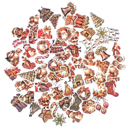 Naklejki winylowe świąteczne Vintage Pink 4-6 cm 64szt.