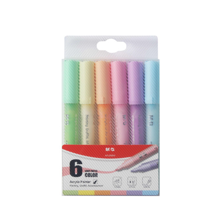 Markery akrylowe pastelowe Set 6szt.
