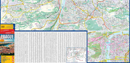 Prague city street map 1:17 500 laminat 2023