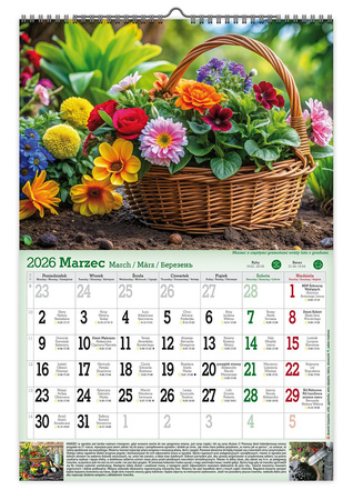 Kalendarz 2026 ścienny Poradnik działkowca i ogrodnika A3 VD16