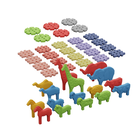 Klocki konstrukcyjne mini Zwierzęta 42 elementy
