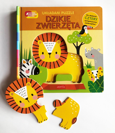 Dzikie zwierzęta. Akademia mądrego dziecka. Układam puzzle