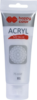 Farba akrylowa 75ml srebrny Happy Color