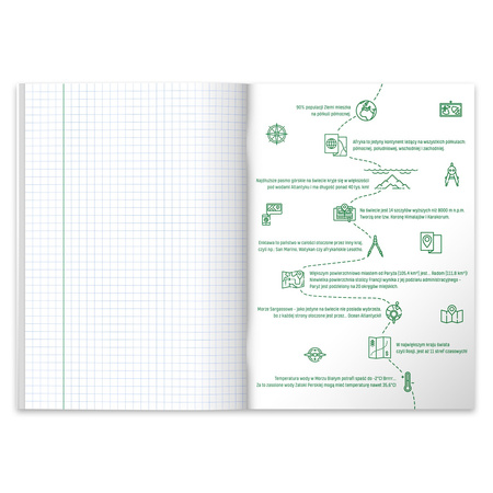 Paczka zeszyt A5 Eco PP Geografia 60k kratka 5 szt.