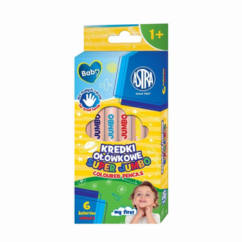 Kredki ołówkowe Super Jumbo Astra okrągłe 6 kolorów