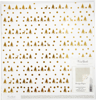 Papier ozdobny Deer and dots 30,5x30,5cm 180g 3 arkusze edycja limitowana