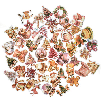 Naklejki winylowe świąteczne Modern Pink 4-6cm 50szt.