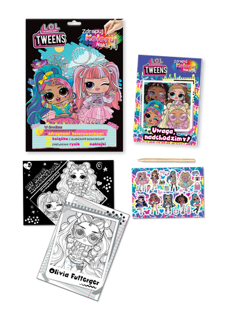 L.O.L. Surprise! Tweens. Zdrapuj, koloruj, naklejaj