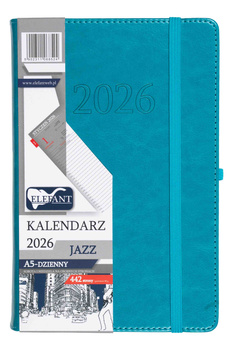 Kalendarz 2026 Jazz A5 dzienny turkusowy