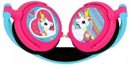 Składane słuchawki stereo przewodowe Jednorożec z zabezpieczeniem głośności dla dzieci Lexibook HP017UNI