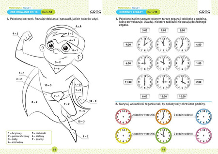 Matematyka. Karty pracy w szkole i w domu. Klasa 1