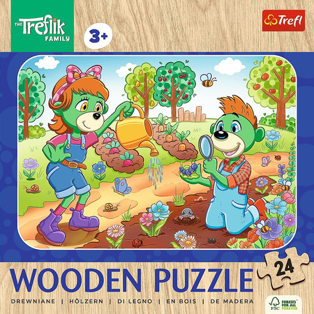 Puzzle 24 Drewniane Poznaj Rodzinę Treflików 20263