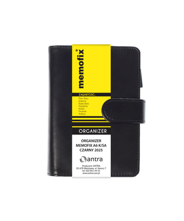Organizer 2026 Memofix A6 K/SA czarny