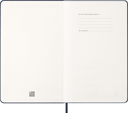 Kalendarz 2026 12M Moleskine L tygodniowy twarda oprawa Sapphire Blue 13x21cm