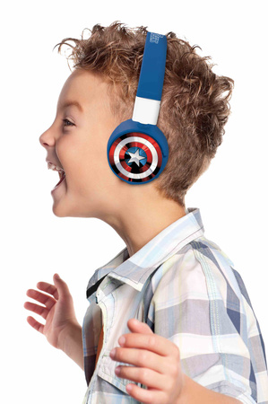 Składane słuchawki Avengers 2 w 1 Bluetooth i przewodowe z zabezpieczeniem głośności dla dzieci HPBT010AV