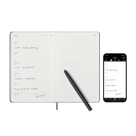 Kalendarz 2025 12M Moleskine SMART L tygodniowy czarny 13x21