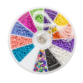 Zestaw koralików szklanych mini 12 kolorów