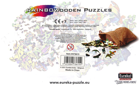 Puzzle 137 drewniane kolorowe Sowa