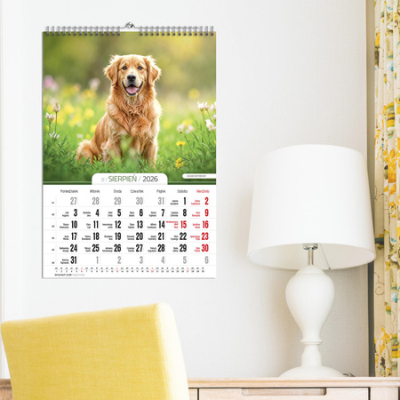 Kalendarz 2026 Psy A3 ścienny
