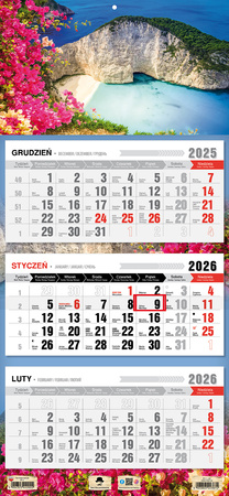 Kalendarz 2026 trójdzielny Zakhyntos KT1 V92