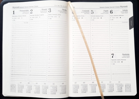 Kalendarz 2026 Upsala A5 tygodniowy na gumkę wzorzysty z nadrukiem KT-25PR