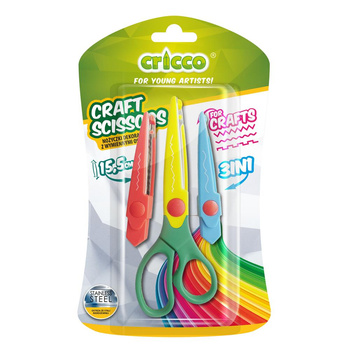 Nożyczki cricco dekoracyjne craft z wymiennymi ostrzami