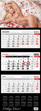 Kalendarz 2026 trójdzielny premium Pretty Woman KT2–V.75