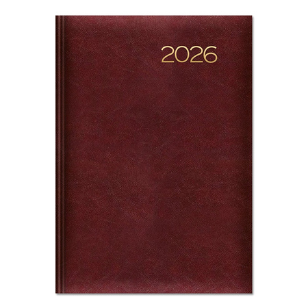 Kalendarz 2026 książkowy A5 dzienny bordowy SK2