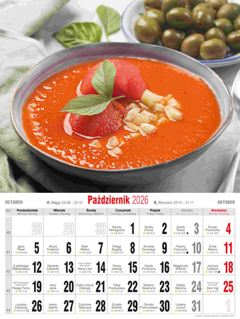 Kalendarz 2026 Kulinarny KSMS-2