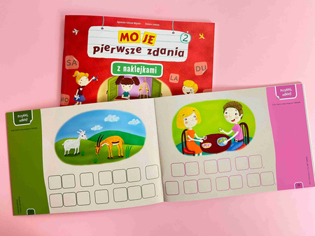 Moje pierwsze zdania z naklejkami wielokrotnego użytku zeszyt 2
