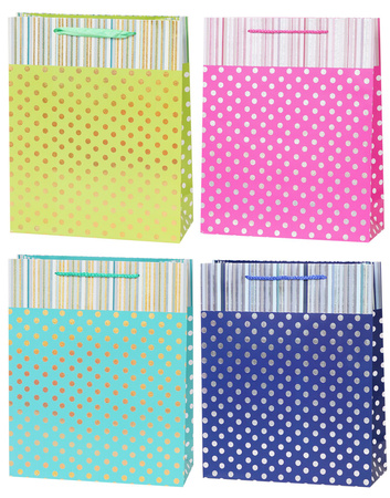 Torebki prezentowe Lux Kropki set A A5 12 sztuk