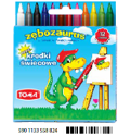 Kredki świecowe Zębozaurus 12 kolorów
