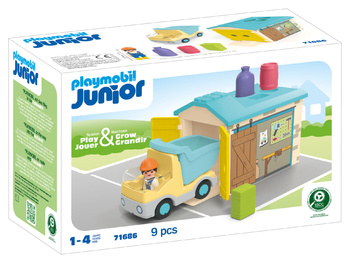 Playmobil JUNIOR Ciężarówka z garażem z funkcją sortera 71686