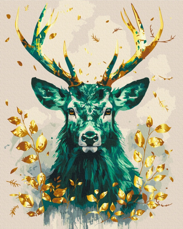 Malowanie po numerach BRUSHME 40x50 cm Gold Szmaragdowa Korona Lasu