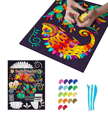 Obraz do wyklejania plasteliną wzór kameleon