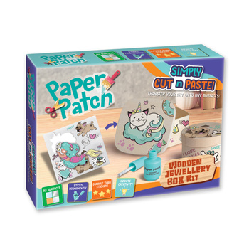Zestaw kreatywny Strigo do Decoupage Paper Patch drewniana szkatułka z kotkiem