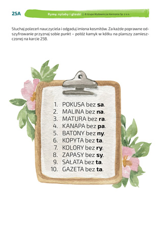 Rymy sylaby i głoski zabawy słuchowe dla dzieci w wieku przedszkolnym