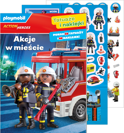 Akcje w mieście. Playmobil Action Heroes. Tatuaże i naklejki