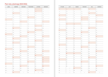 Kalendarz nauczyciela 2025/2026 A5T Nebraska z gumką GRANAT