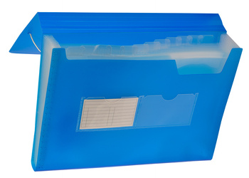 Teczka A4 PP harmonijkowa z gumką narożną niebieska