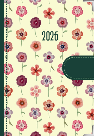 Kalendarz 2026 dzienny Natura Kwiatki kremowe