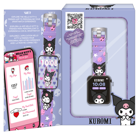 Smartwatch z Bluetooth 12 funkcji i aplikacja Kuromi KU00013