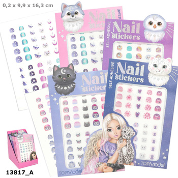 Naklejki na paznokcie Top Model 100 sztuk mix wzorów 13817A