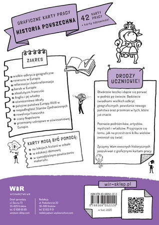 Historia powszechna Graficzne karty pracy dla klasy 6