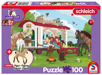 Puzzle 100 Schleich Klub jeździecki + figurka 112298