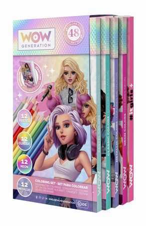 Zestaw piśmienniczy - kredki + ołówki + zeszyt gładki WOW