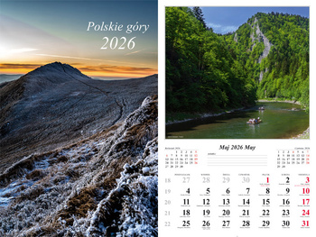 Kalendarz 2026 ścienny 13-k Polskie góry